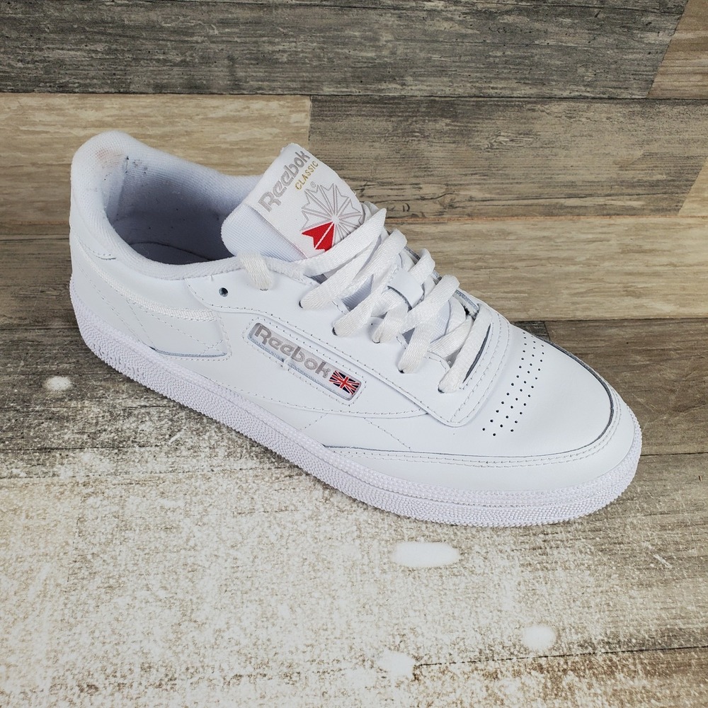Reebok Club C 85 Womens Shoes Sz 8.5 Running White Leather Lace Up Sneakers